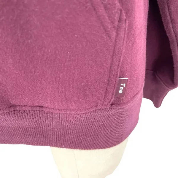 Aritzia Tna Cozy Fleece Perfect‎ Hoodie Sweatshirt Pullover Dark Purple Size XXS - Image 4