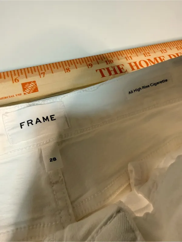 Frame Denim White Straight-Leg High-Rise Jeans Sz 28 - Image 11