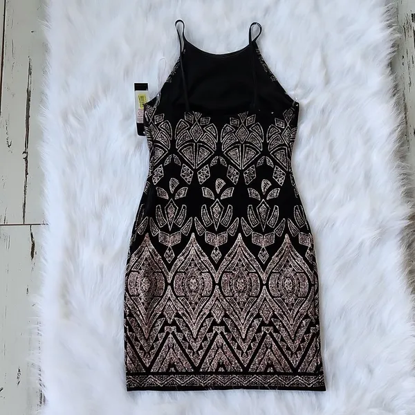 Jump -725 NWT Glitter Bodycon‎ Dress black size 3/4 - Image 9