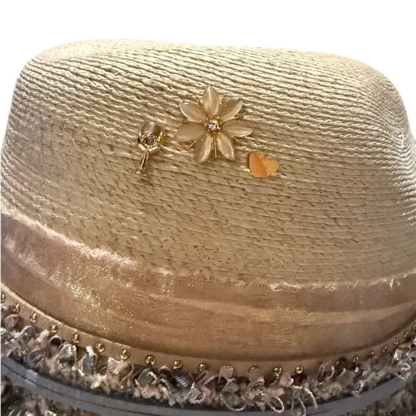 Guera Custom Straw Fedora Hat – Handmade Straw Fedora, Size XL - Image 7