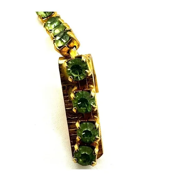 Vintage green rhinestone sweater clip - Image 4