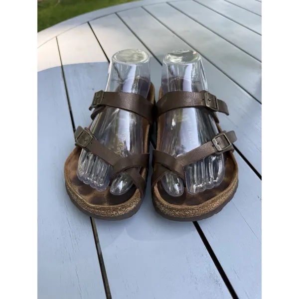 Birkenstock Mayari Brown Birko-Flor Sandals Women’s Size 37 US 6 Comfort Slides - Image 2
