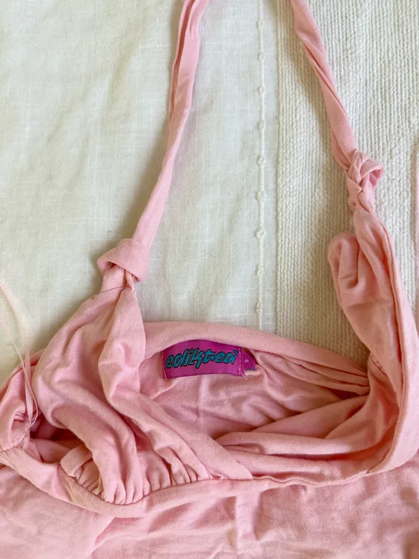 Edikted Pink Lillie Knotted Halter Neck Tank - Image 2