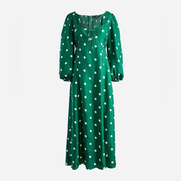 J.Crew Sweetheart Neckline Polka Dot Midi Dress Size 18 - Image 2