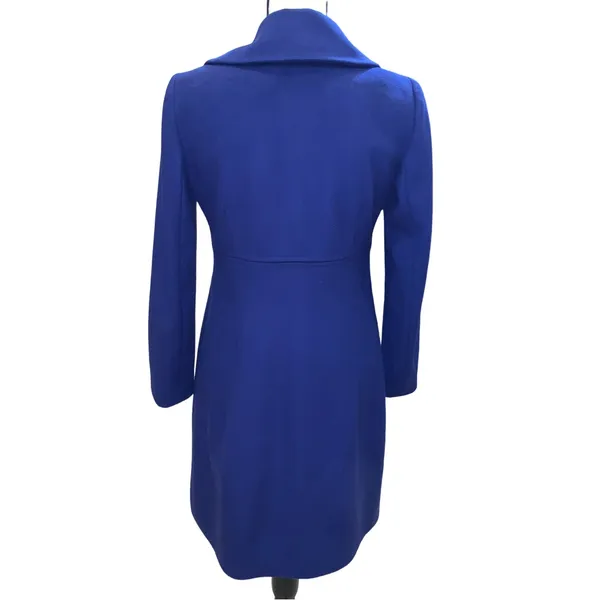 Theory Coat Blue 100 Virgin Wool 5 Button Size S Classic Preppy Winter Coat - Image 3