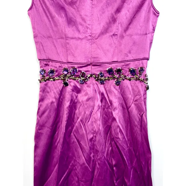 NWT Mandalay Oleander Purple Beaded Embellished Midi Cocktail Evening Dress Sz 2 - Image 9