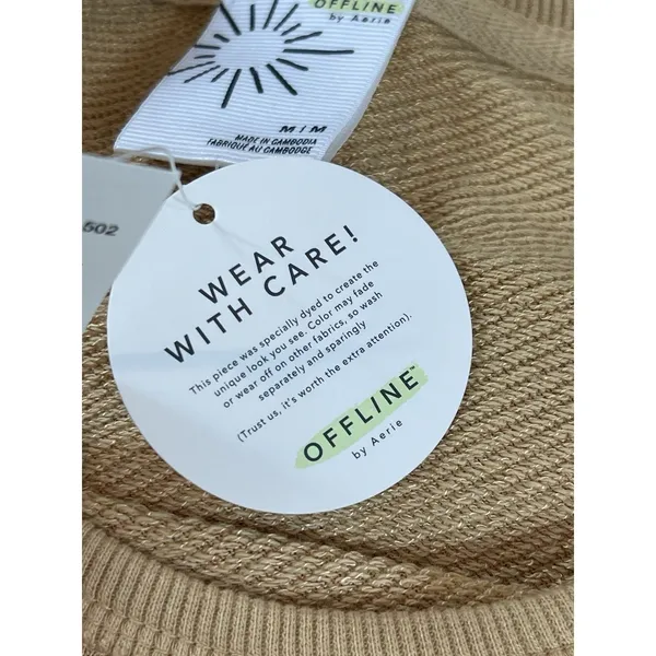 OFFLINE By Aerie Sweatshirt M Tan Cream Ombre Graphic Pullover Athleisure NWT - Image 7