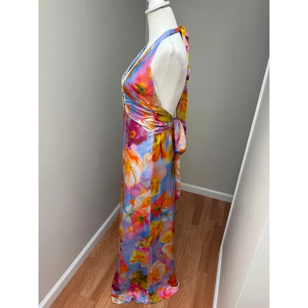 Show Me Your Mumu Chelsea Maxi Dress Brushed Blooms Abstract Print Size Small - Image 7