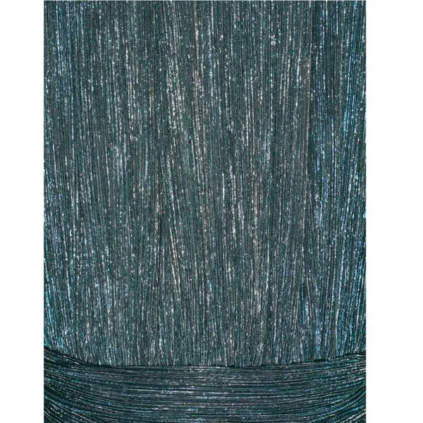 121. LULU'S Ailey Metallic Stripe Twist Back Cocktail Dress in Gold/ Teal - Image 11