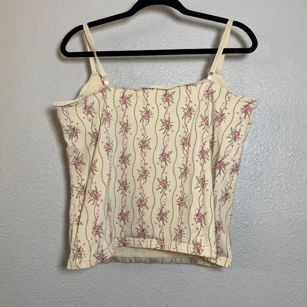 Y2K Cream Camisole Large Coquette Fairycore Feminine Dainty Cottagecore 2000s - Image 2