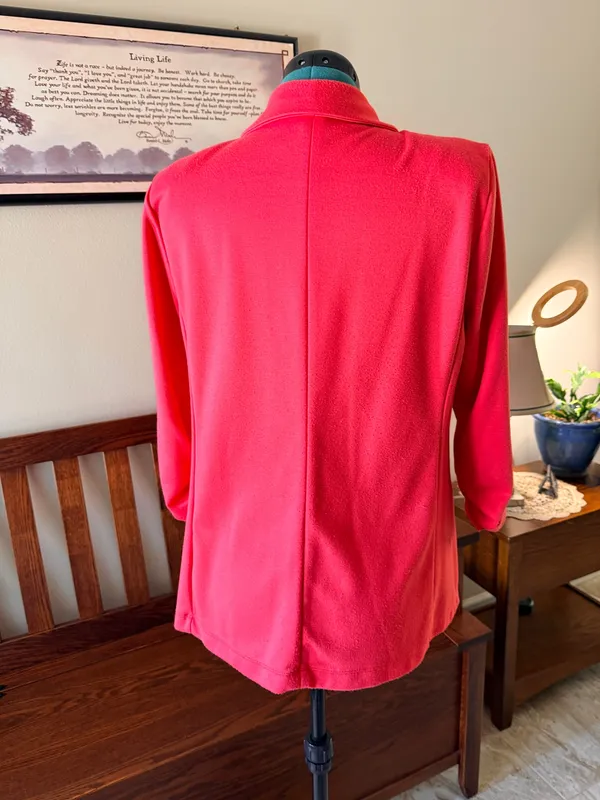 Style & Co. Coral Notch Lapel Blazer Jacket Women's L 3/4 Sleeve Polyester Blend - Image 3