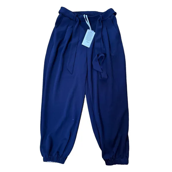 Women's Grace Karin Casual Self Tie Bow-Knot Ankle Length Pants Med NWT‎ Blue - Image 4