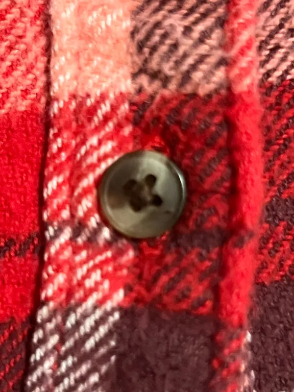 Womens XS Aerie Oversized Button Down Red Plaid Flannel Shirt - Image 7