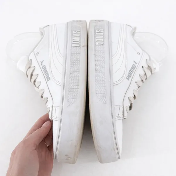 Puma Smash 3.0 Platform Sneakers Women 7.5 White Leather‎ Chunky Streetwear - Image 9