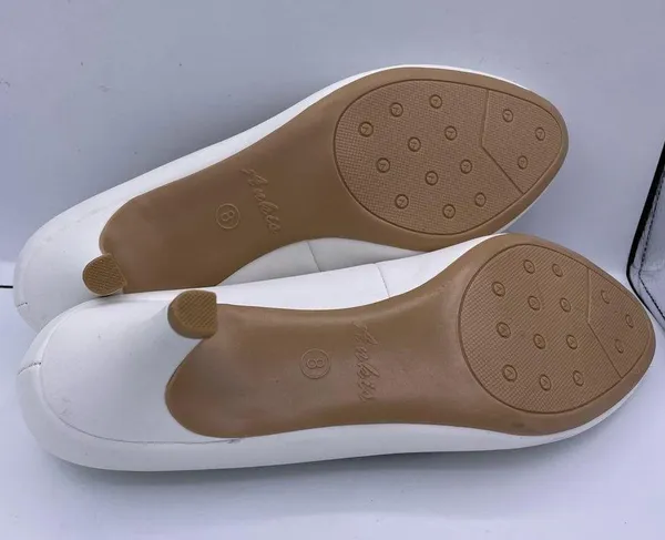 Ankis low heel comfortable womens white pumps Size 8 - Image 8