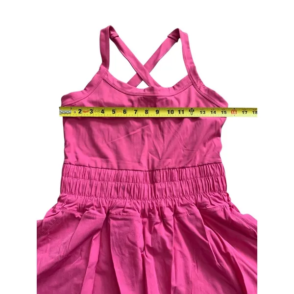 Unbranded Exercise Dress Large Pink‎ Crossback Smocked Waist Athleisure Active - Image 8