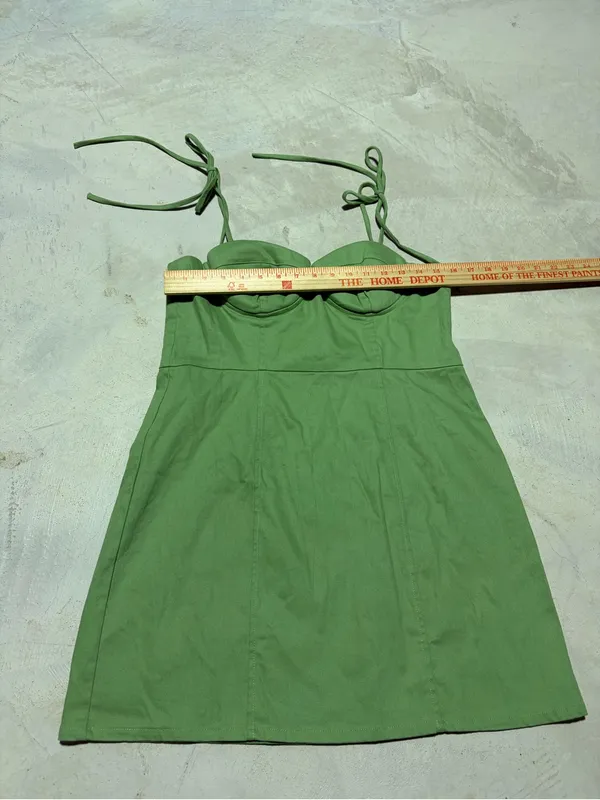 Majorelle Green Kami Tie-Shoulder Mini Dress large - Image 4
