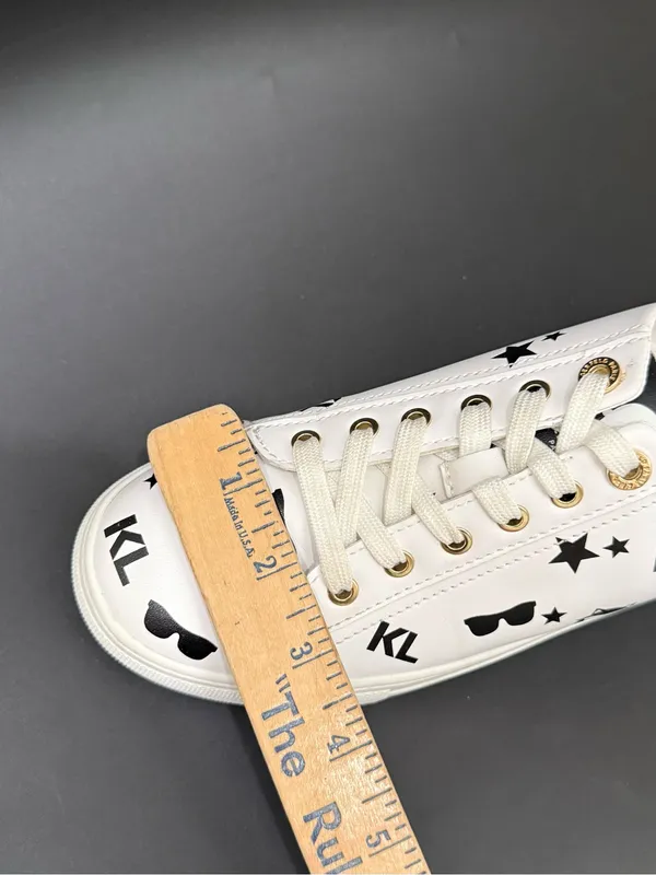 KARL LAGERFELD Cate Choupette Print Black White Women’s Sneakers Size 7M US 37.5 - Image 10
