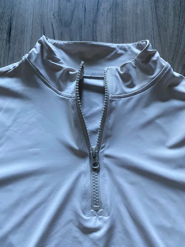 SheIn Beige Half Zip - Image 4