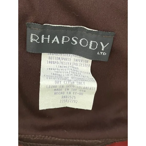 Vintage Rhapsody Size 8 Square Neck Semi Formal Brown Maxi Dress‎ Lace Bodice - Image 5