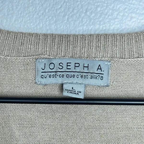 Joseph A. Fringe Knit Sweater Sz L Tan Taupe Boho Festival Indie Cottage - Image 5