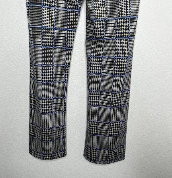 plaid houndstooth flare leg pants size Small - Image 8