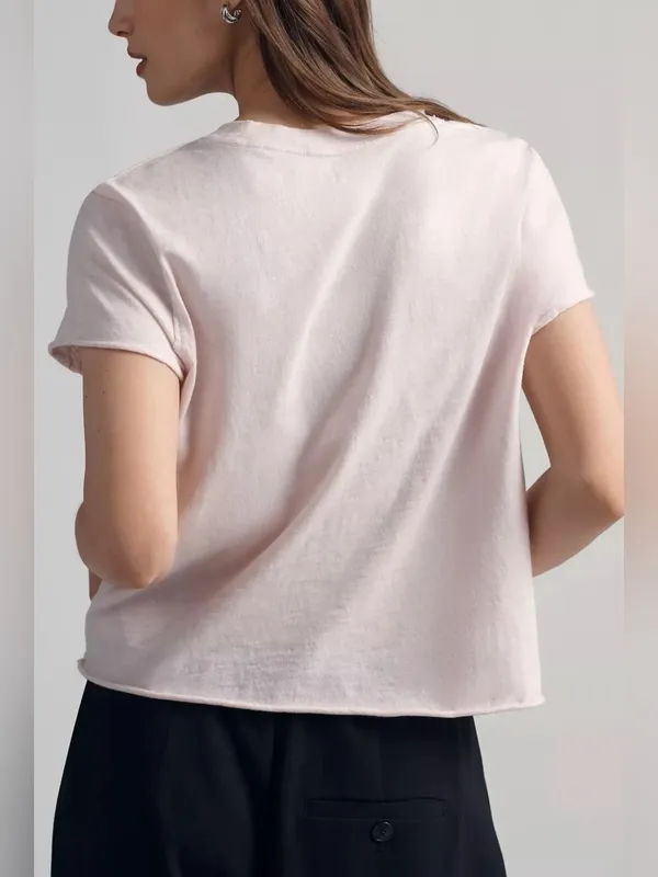 NWOT Maeve Light Pink 'Fresh Strawberries' Graphic Tee - Image 3