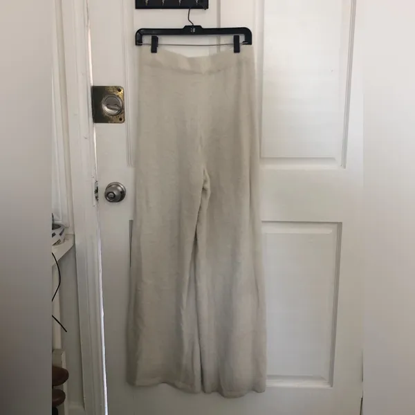 Amanda Uprichard Charlett Cozy Pant Ivory Off White Furry Fuzzy Pants Medium - Image 6
