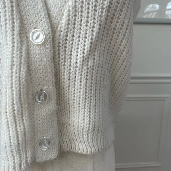 Vintage 60s Glentex Ivory Wide Ribbed Cropped Sweater Vest S - Image 4
