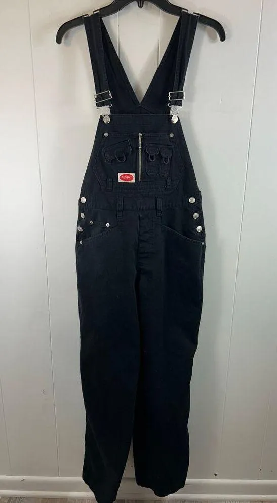 Revolve Plus Size Women's Juniors Black Baggy Straight Leg Overalls Size S - Image 4