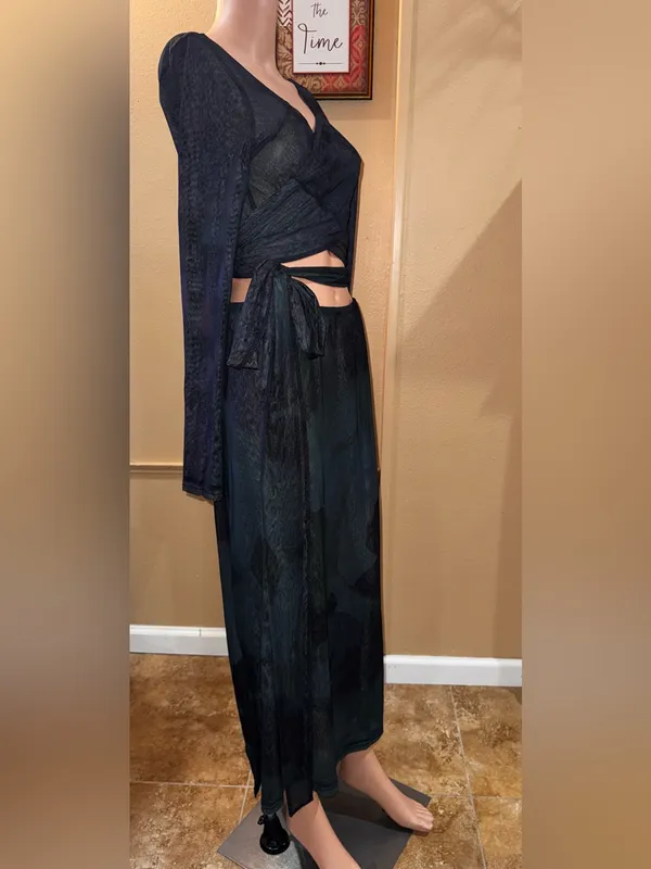 Free People Valentine Reversible Mesh Midi Skirt Set L - Image 3
