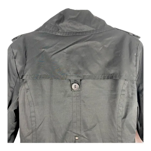 Kenneth Cole Black Trench Coat Sz L - Image 10
