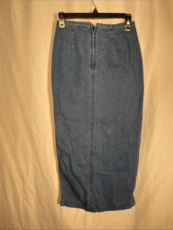 Afrm Revolve Womens Denim Midi Skirt Exposed Leg 24 - Image 3