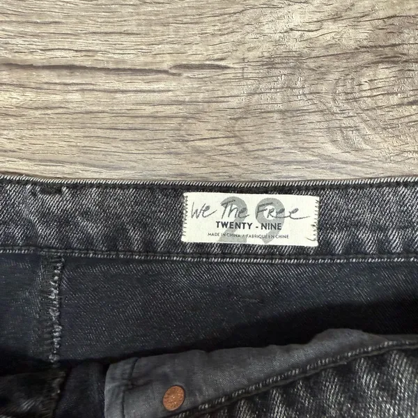 Free People Black Denim/Jean Mini Skirt‎ size 29 - Image 4
