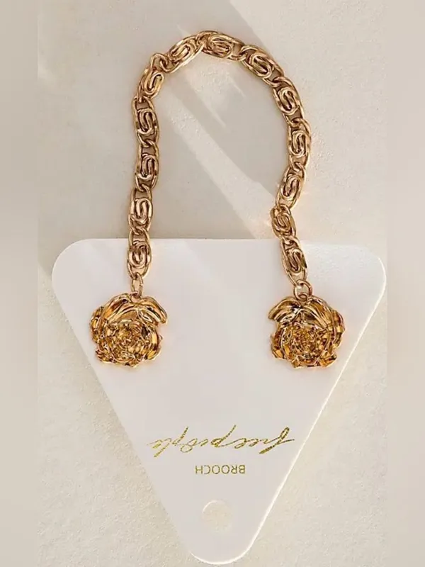 NEW Free People Gold Chancellor Star Pin Brooch Rose - Image 3
