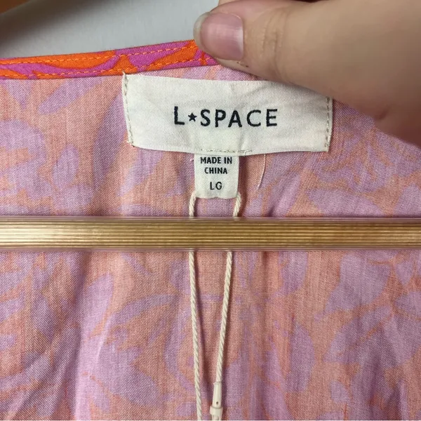 New l*space Kristy Long Sleeve Faux-Wrap Cover-Up Dress size large - Image 6