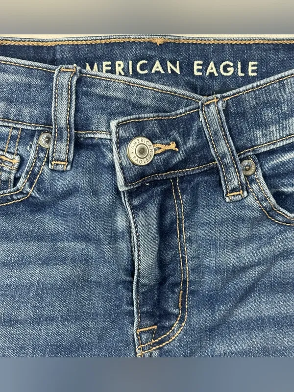American Eagle Outfitters Dark Blue Denim Jean Shorts - Image 3