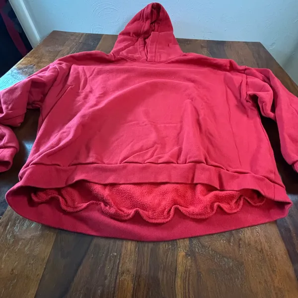 GAP Womens Red Fleece Pullover Hoodie Sweatshirt Size Large Tall Relaxed Fit - Image 5