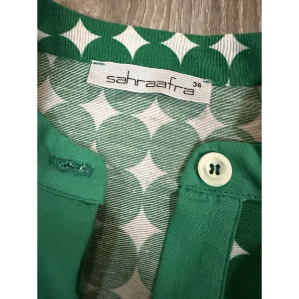 SAHRAAFRA 36 Green Polka Dot Maxi Dress Luxury - Image 5