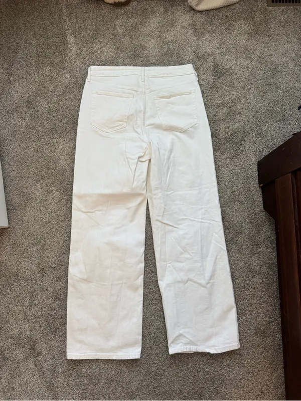 Old Navy White Wide Leg Distressed Jeans - Image 2