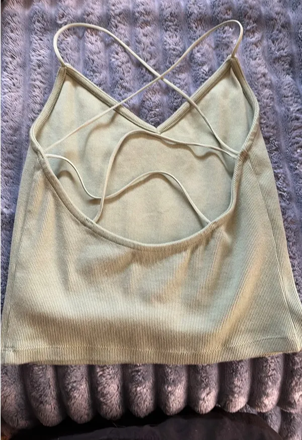 American Eagle Green Tank Top Criss-Cross - Image 4