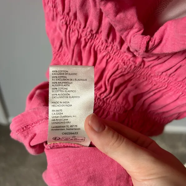 Pilcro Pink Cinched Gathered T-Shirt Blouse Top Bright Size Large - Image 8