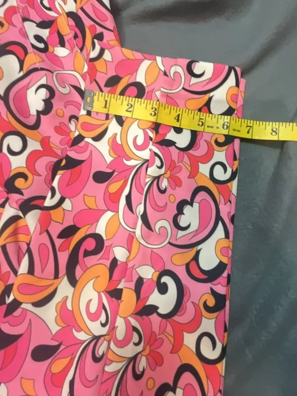 Zara Paisley and Floral 70s Style Dress Pants Pink Orange White Black Size XS - Image 10
