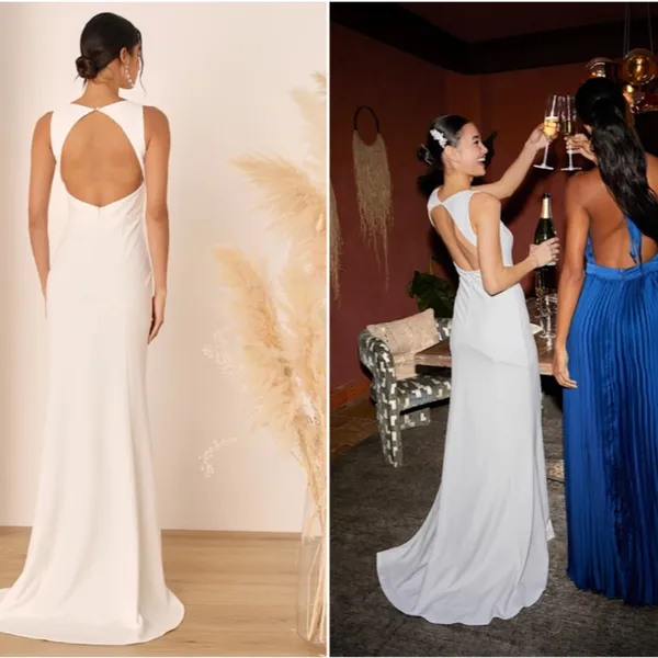 LULUS Bridal Wedding Elegant Sophisticated Chic Open Back Trumpet Mermaid Gown - Image 5