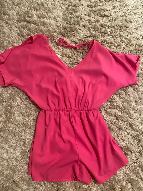 Hot Pink Peppermint Romper - Image 2