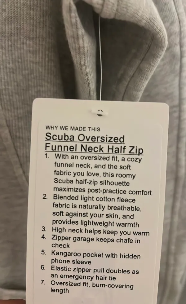 Lululemon Scuba Oversized Funnel - Neck half Zip Long - Image 3