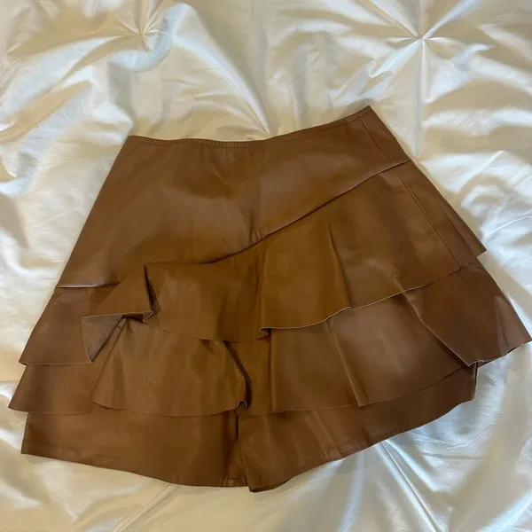 DO+BE Brown Leather Skirt - Image 4