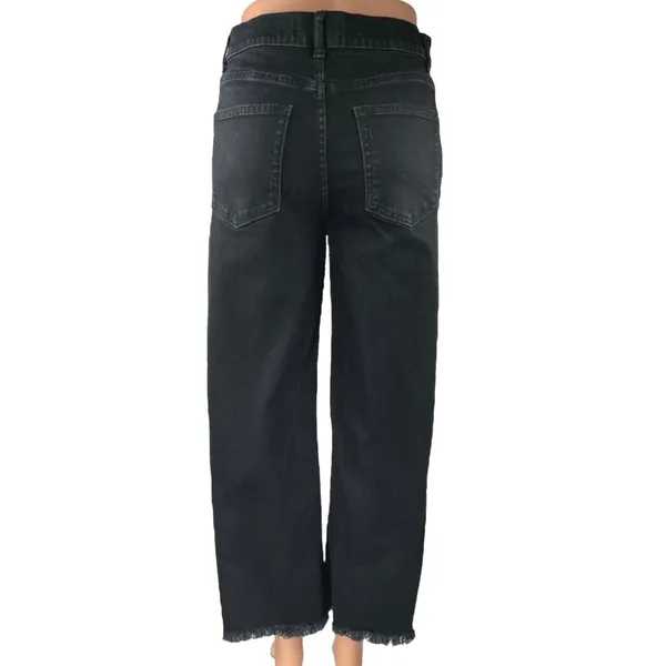Reformation Jeans Emma High Rise Black Baggy Wide Leg Crop Denim Jeans Size 28 - Image 3