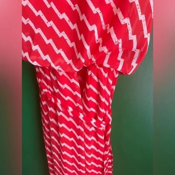 CLEARANCE! Pink Owl Maxi Dress Halter Top Red‎ & White Boutique Size Small EUC! - Image 3