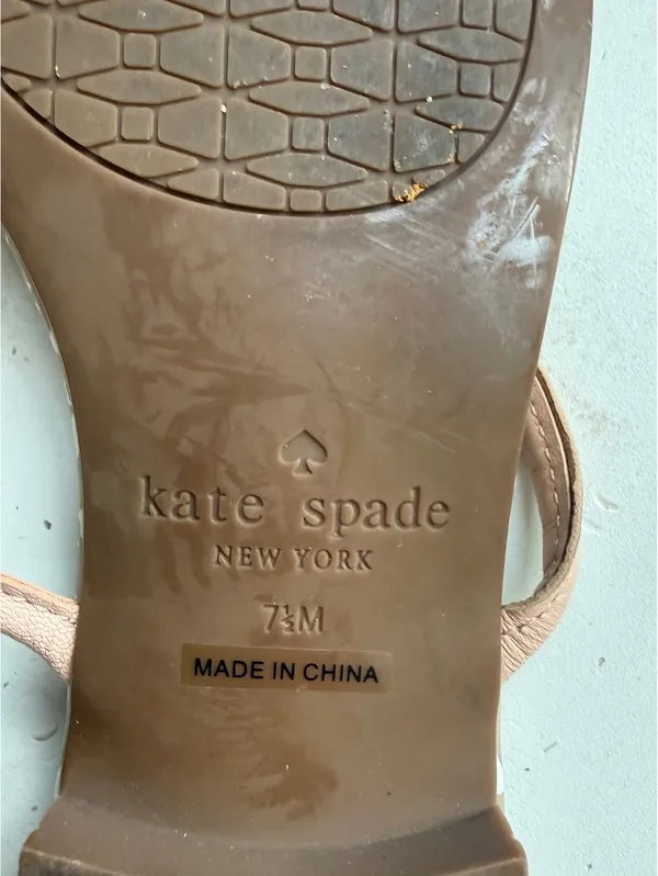 Kate Spade New York Women's Beige and Pink Bow Sandals Size 7M - Image 6